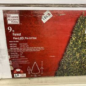 Home Accents Holiday 850025016698 9 Ft. Pre-lit Led Forest Pine Artificial Christmas Tree T13