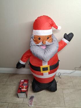880285 Home Accents Holiday 3.5 Ft Santa Waving Left Hand Christmas Inflatable Decoration