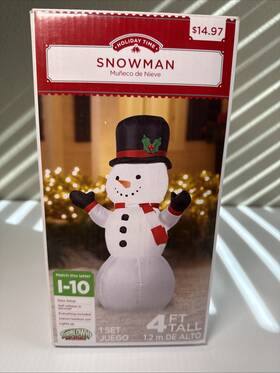 964-101 Home Accents Holiday Time Christmas 48 In Led Lighted Snowman Airblown Inflatable