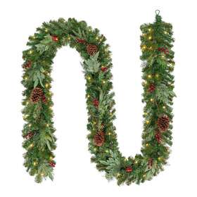 Chzh3811602t13 Home Accents Holiday 12 Ft. Prelit Woodmoore Artificial Decorated Christmas Garland