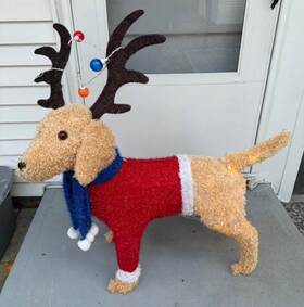 Ty450-1814-1 Home Accents Holiday Christmas Led Tinsel 3ft Yuletide Lane Golden Retriever Dog