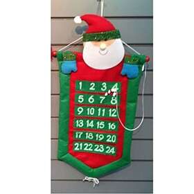 Acu140-18013001santa Home And Holiday Shops Santa Claus With Candy Cane 30 Inch Hanging Fabric Christmas Advent Calendar