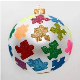 P196-2004-td Home And Holiday Shops Jigsaw Puzzle Ball Polish Glass Christmas Tree Ornament By Thomas Glenn