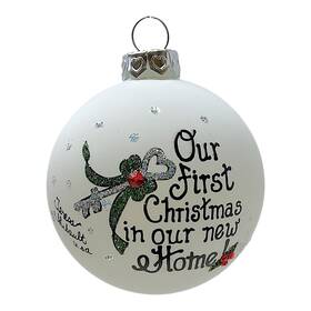 U113-2224-td Home And Holiday Shops Our First Christmas In New Key Glass Ornament Made The Usa