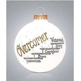 U113-2265-td Home And Holiday Shops Overcomer Glass Ball Christmas Ornament Made In Usa Victorious Strong Brave