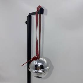 U153-900c38i-ch Home And Holiday Shops Large I Believe Chrome Jingle Sleigh Bell Christmas Tree Ornament Decoration