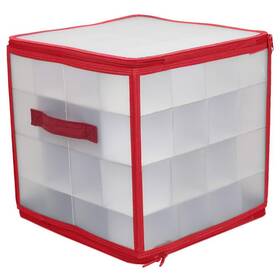 Home Basics 886466498885 Easy Storage 64 Compartment Zippered Christmas Ornament Box Tote Chest With