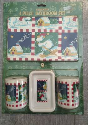 Home Decor 044712015259 Vtg Better 4 Piece Bathroom Set Holiday Polar Bear Christmas Nib