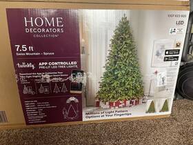 22pg90203 Home Decorators 7.5ft Pre-lit Faux Christmas Tree Spruce Twinkly App 600 Leds Rgb