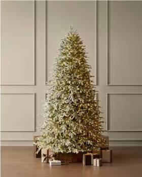 Home Decorators Collection 744110323122 9ft Grand Duchess Twinkling Full Balsam Fir Flocked Artificial Christmas Tree