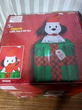 1009528830 Home Depot Gemmy 5 Animated Led Dog Gift Box Do Not Open Til Christmas Inflatable Motion