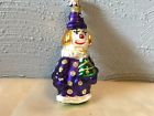 Home For The Holidays Vintage Clown Holding Christmas Tree Ornament