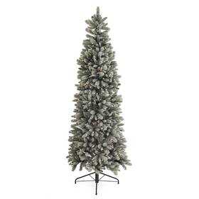 Tg70p3a45s04 Home Heritage Anson 7 Foot Flocked Skinny Slim Pine Pre-lit Artificial Christmas Tree Holid