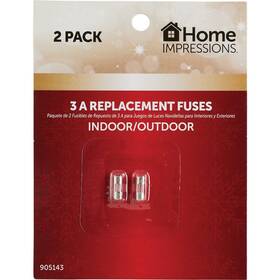 Kt-2024-s07 Home Impressions 3a Glass Christmas Light Set Fuses 2-pack