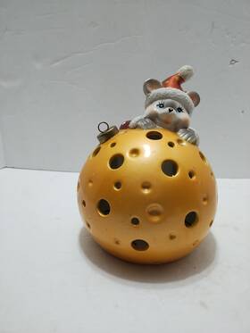 Home Reflections 823420952403 Luminary Flameless Candle Mouse Christmas Ball 2 Settings Read