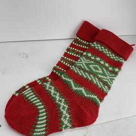 Homeford 791493525698 Ugly Sweater Knitted Yarn Christmas Stockings Red 20-inch Set Of 2