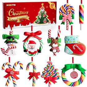 Xgqqhg014 Homotte 10pcs Christmas Lollipop Ornaments Polymer Clay Candies