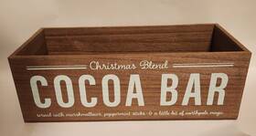 Horizon Group 194356204424 Cocoa Bar Christmas Blend Wood Storage Box Display Decor 12x6x4 Inch