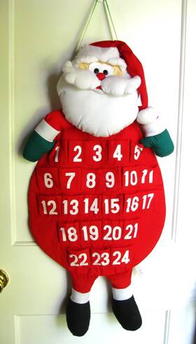 541739 House Of Lloyd Vtg 90s Christmas Stuffed 3d Santa Advent Calendar 24 Days/treats