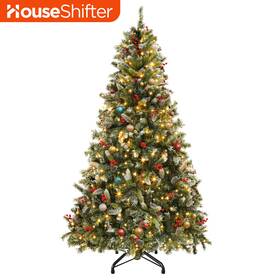 Beyshcvvk4 House Shifter 9ft Pre-lit Frosted Christmas Tree 2058 Tips 900 Lights Pine Cones And Berries