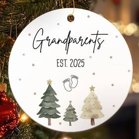 Htornsx081 Houti Promoted To Grandparents First Christmas Ornament Gifts For New Grandma White