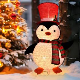 Hyc3008 Hoyechi Lighted Penguin Outdoor Christmas Decorations - 28 Inch Light Up White