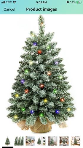 T20jr-p-83mb-25lwm-3bop Hstey 2 Ft Mini Christmas Trees With 25 F5 Led Lights 24 Inch Decorated Burlap Artific
