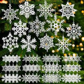 Hunnmingre-goh-wen0145part Hunnmingre 48 Pcs Christmas Crochet Snowflake Ornaments Winter Crocheted Bulk 12