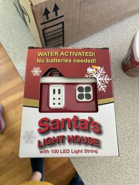 Hydra Light International Ltd 351683002449 Santa S House- Water Activated String Lights Christmas 100 Led Xmas