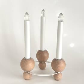 105.028.26 Ikea Str La Led 3-armed Candelabra Christmas Beech Battery Operated 11 Inch New