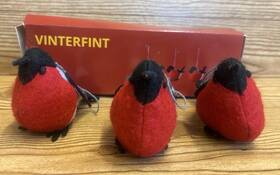 105.245.26 Ikea Vinterfint Hanging Birds Decoration 3 Felt Christmas Ornaments 2022