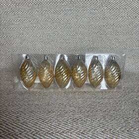 21537 Ikea New Christmas Ornament Set Of 6 Iridescent Gold