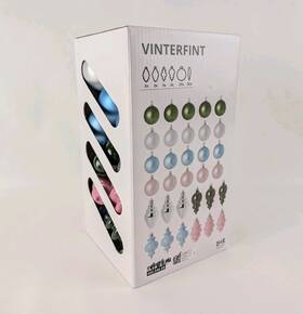 406.046.68 Ikea Vinterfint Green/blue/silver/pink Ornaments Holiday Christmas 32 Pcs