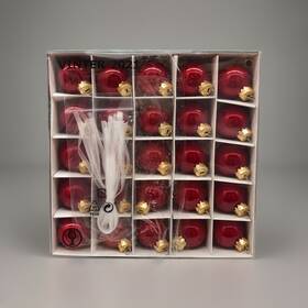 504.751.33 Ikea New 25 X Vinter 2021 Christmas Ball Glass Balls Ornaments Shiny Red 1 1/4 Inch