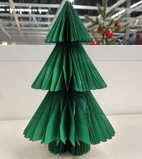 505.041.02 Ikea Vinter 2021 Decoration Handmade Christmas Tree 11.75 Inch Paper Green 505.041.0