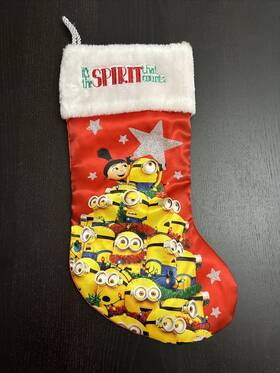 Illumination 086131507991 Minions Christmas Stocking Inch It S The Spirit That Counts - 20 In Despicable Me