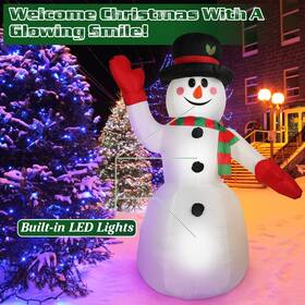 Imountek 737547584570 7.9ft Christmas Inflatable Snowman Decorations With Led Lights Hat Scarf Ipx4