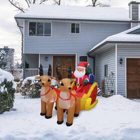 Impact Canopy 850053244490 Select 4 Ft Christmas Inflatable Santa Claus On Sleigh With Reindeer D