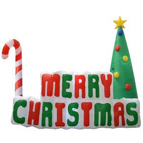 Impact Canopy 859578007740 Inflatable Outdoor Christmas Decoration Lighted Merry Sign With Tr
