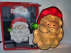 32913610 Impact Innovations 17 Inch Lighted Holographic Santa Christmas Window Decor
