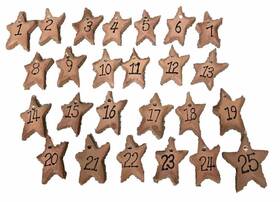 Imprue 815695013309 Christmas Wood Star Numbers 1 Through 25 Decor Decorations Countdown