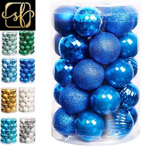 Inc 445004833873 Christmas Ball Ornaments 34 Ct 1.57 Inch Pre-strung Hanging Ornament Decorations X