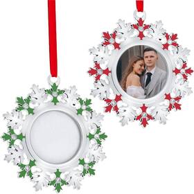 830071 Inc Christmas Photo Ornament - Snowflake Frame Silver Se