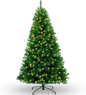 Bmd-l-150e Inc. 6.5ft Pre-lit Christmas Tree Hinged Green Artificial Holiday Decorative Wi