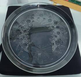 Indiana Glass Company 043289032461 Vintage Christmas Serving Tray 13 Inch Platter Wreath With Berries