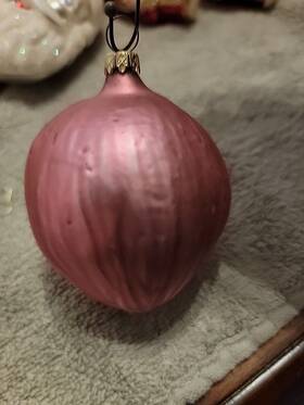 1-098-10 Inge Glas Red Onion Bulb Vegetable German Glass Christmas Tree Ornament Free Box