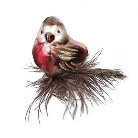 10133s022 Inge Glas Forest Friend Bird German Glass Christmas Ornament Free Box 3 Inch