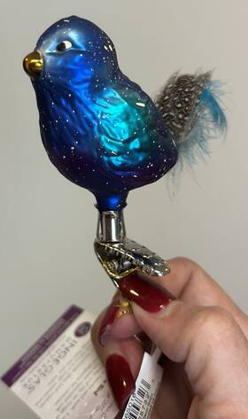 103616 Inge-glas Belinda Bluebird German Glass Christmas Tree Ornament Free Owc Box