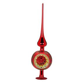 20690r033 Inge Glas Christmas Dazzle Red Reflector German Glass Tree Topper