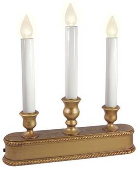 V1539-88 Inliten Llc-import 12 Pack Christmas Led 3-light Candolier Battery-operated Gold 10- Inch